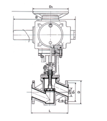 電動襯氟截止閥結(jié)構(gòu)圖
