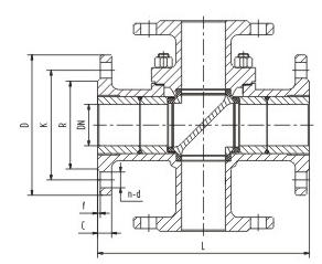 電動四通球閥結(jié)構(gòu)圖