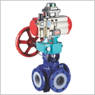 氣動(dòng)襯氟三通球閥