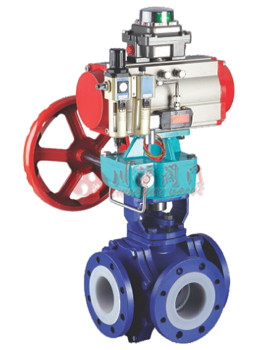 氣動襯氟三通球閥