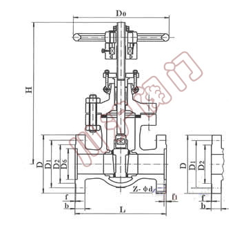 Z41H、Z41Y、Z41W _法蘭閘閥_結(jié)構(gòu)圖_上海閥門廠