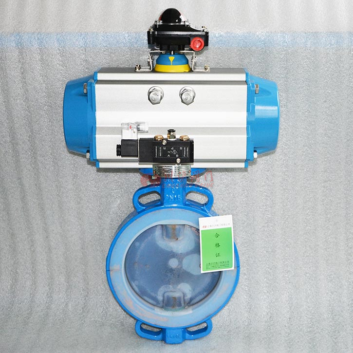 氣動(dòng)對(duì)夾襯氟蝶閥實(shí)物圖