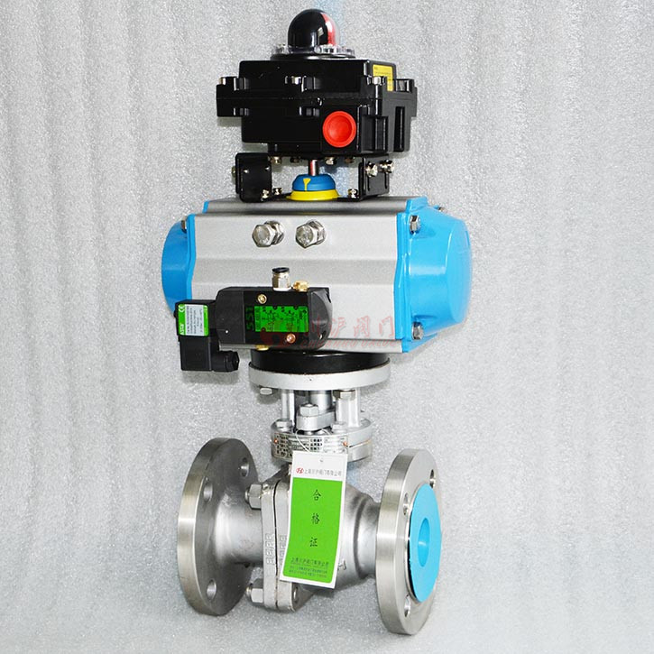 不銹鋼氣動法蘭球閥實(shí)物圖