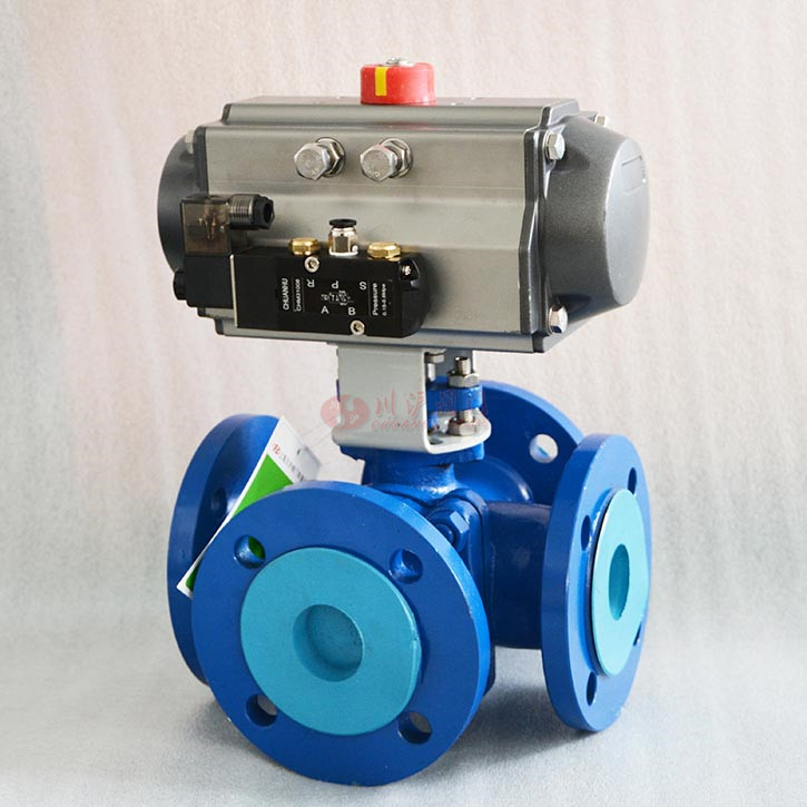 氣動(dòng)四通球閥實(shí)物圖